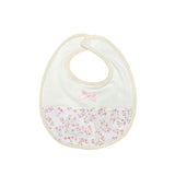 Bavetta In Cotone Panna Con Fantasia Floreale Neonata VALENTINA BEBES FA20 - VALENTINA BEBES - LuxuryKids