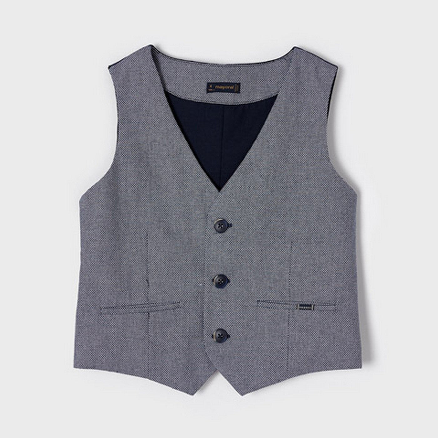Gilet In Misto Cotone Blu Bambino MAYORAL 3338M - MAYORAL - LuxuryKids