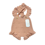 Salopette In Filo Con Rouches E Lavorazione In Rilievo Neonata VALENTINA BEBES PSA31 - VALENTINA BEBES - LuxuryKids