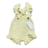 Salopette In Filo Con Rouches E Lavorazione In Rilievo Neonata VALENTINA BEBES PSA31 - VALENTINA BEBES - LuxuryKids