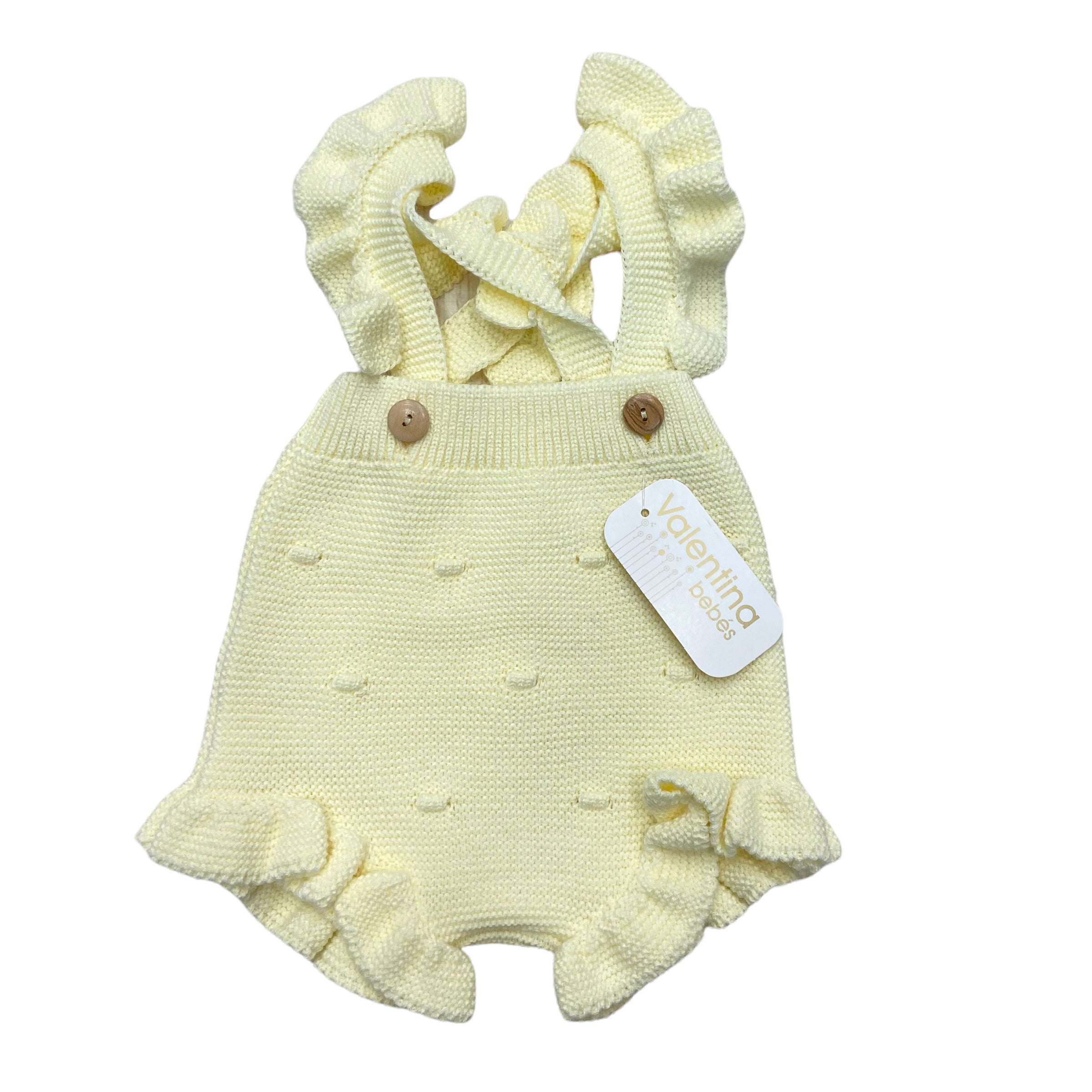 Salopette In Filo Con Rouches E Lavorazione In Rilievo Neonata VALENTINA BEBES PSA31 - VALENTINA BEBES - LuxuryKids