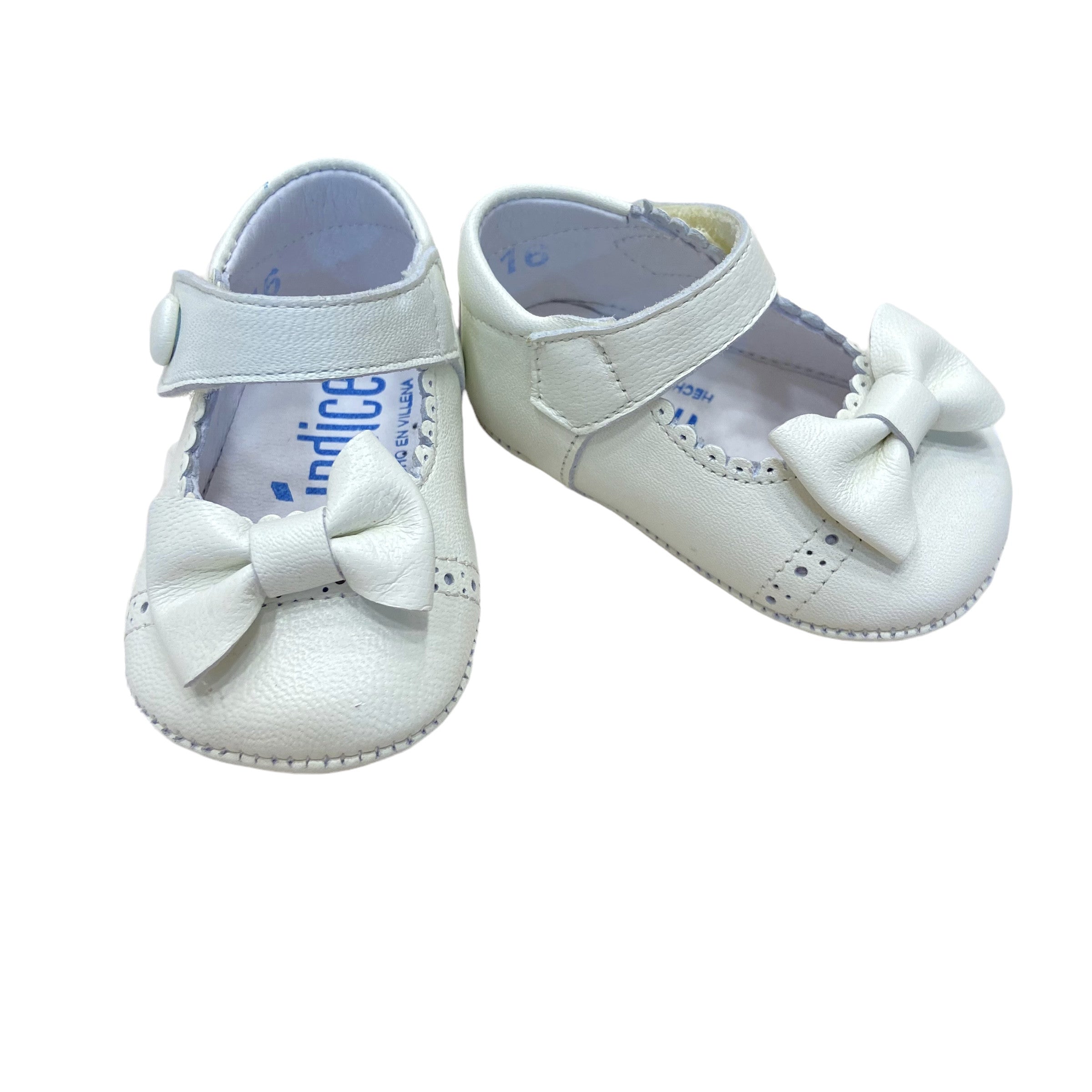 Scarpa Da Culla in Pelle Opaca Con Fiocco Neonata INDICE 1676P - INDICE - LuxuryKids