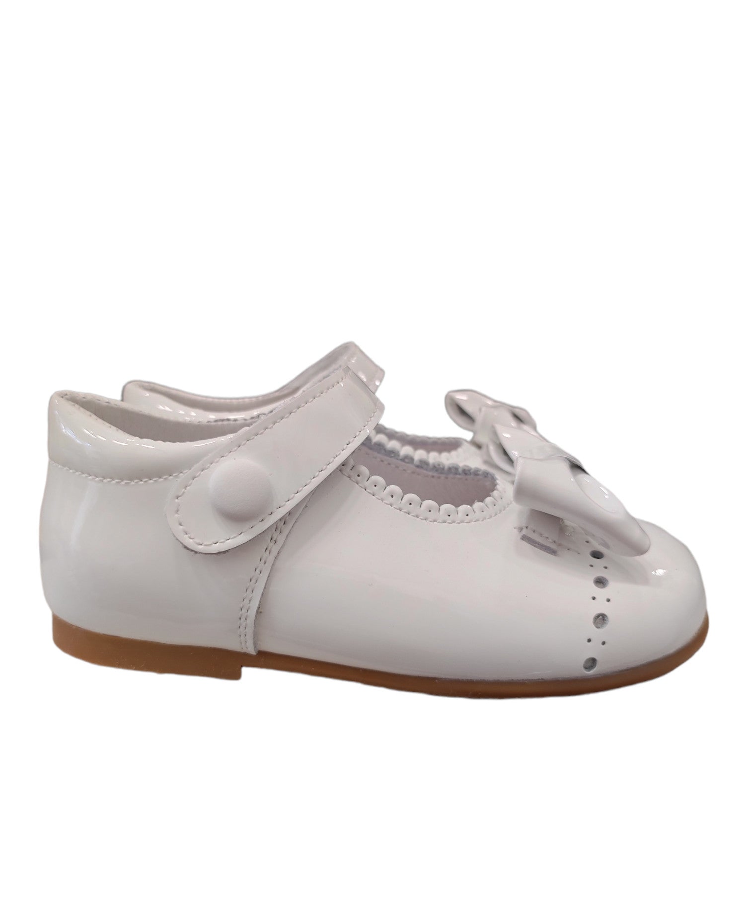 Ballerina Primi Passi In Vernice Lucida Con Fiocco Neonata QKIS 1006V - QKIS - LuxuryKids