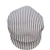 Coppola Neonato Righe Bianco e Blu In Lino B1253AC BUFI - BUFI - LuxuryKids