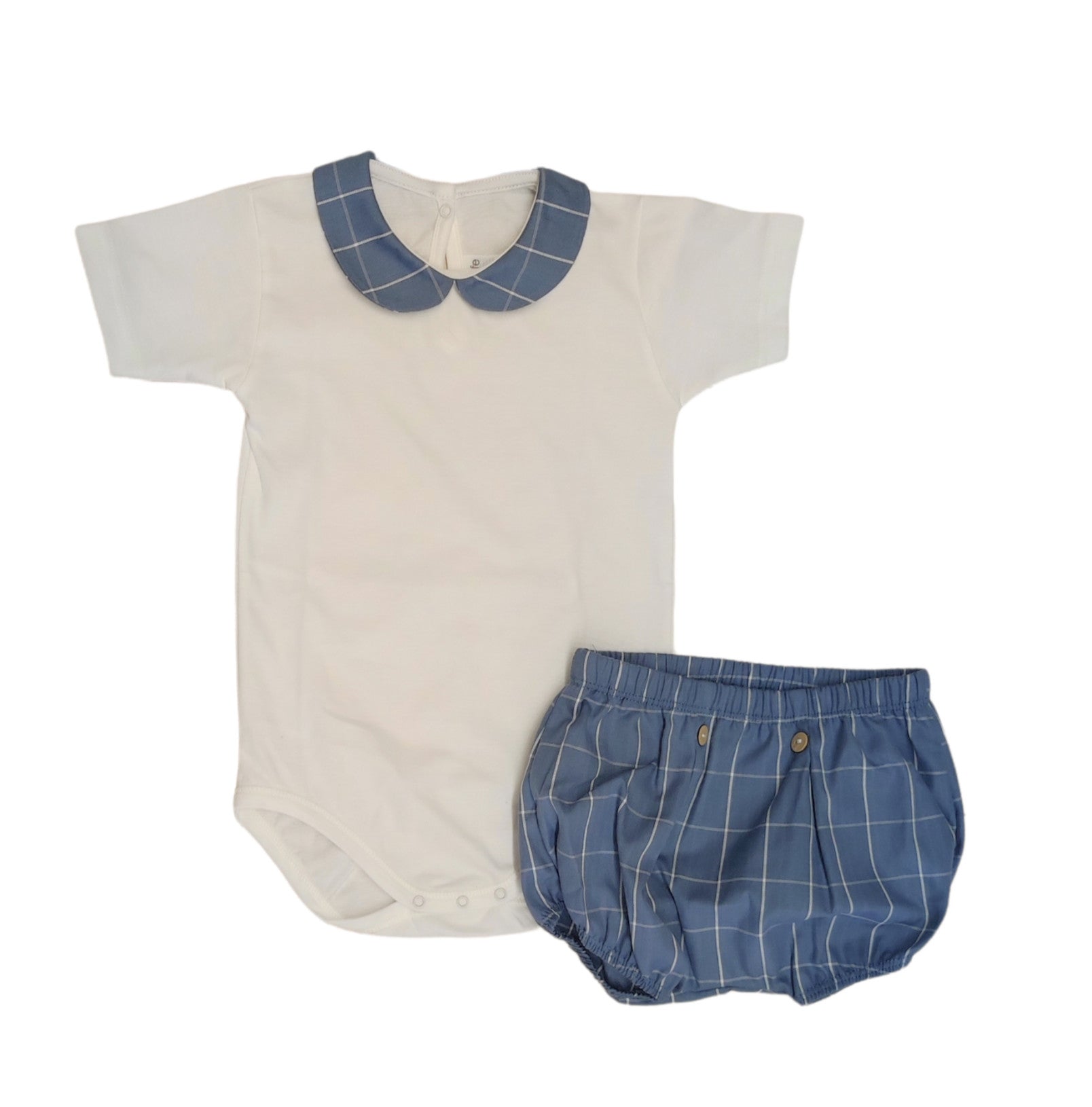 Completo Neonato con Culotte a Quadroni Bianchi RAPIFE 5230 - RAPIFE - LuxuryKids