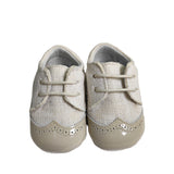Scarpe Da Culla Modello Francesina In Lino Beige Neonato PANYNO A2613 - PANYNO - LuxuryKids