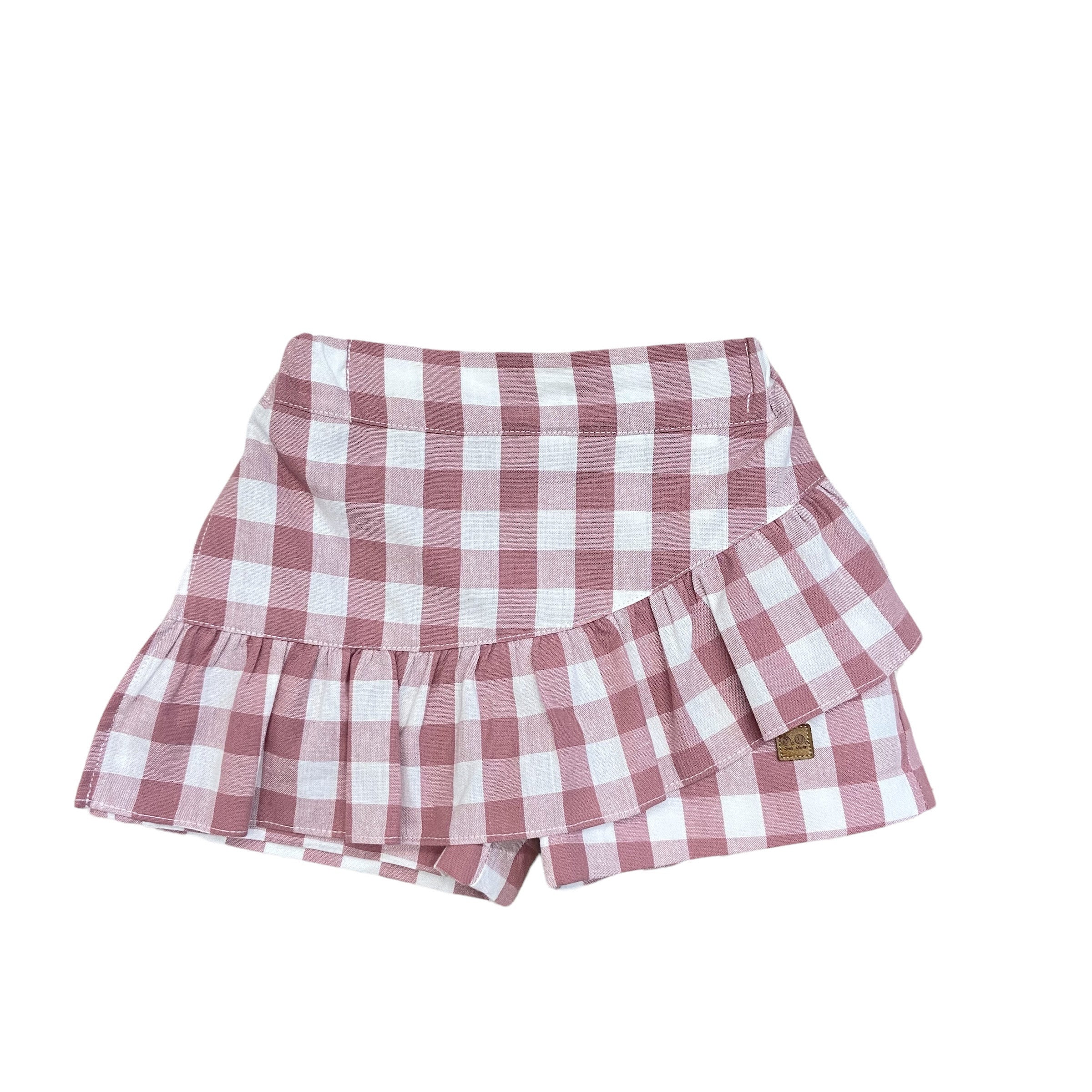 Pantaloncino A Gonna Fantasia Con Quadri In Cotone Bambina YOSè VARON 42144 - JOSè VARON - LuxuryKids