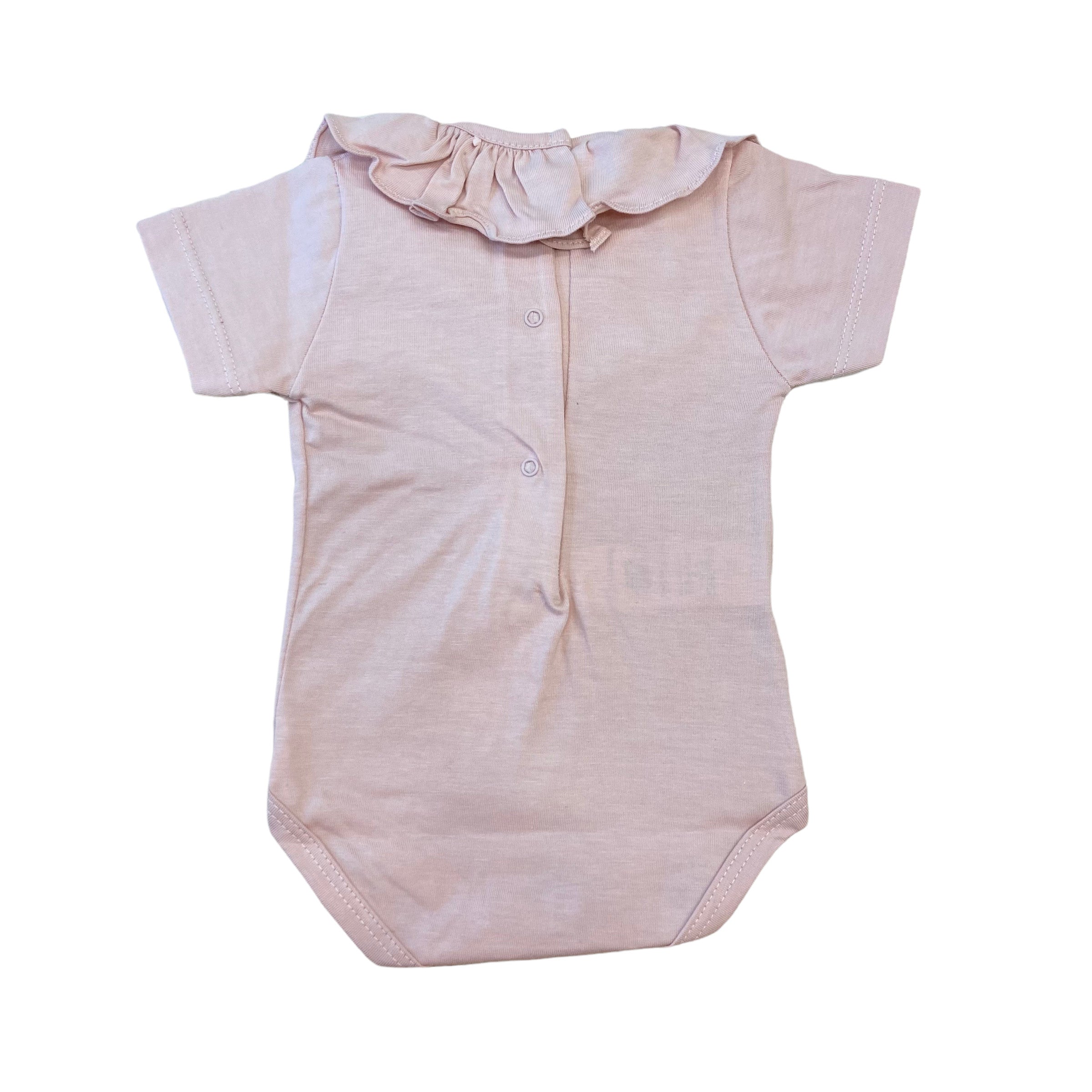 Body Mezza Manica In Cotone Con Ruches Semplice In Cotone CALAMARO 19104 - CALAMARO - LuxuryKids