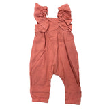Salopette Intera Bretelle Con Ruches In Cotone Corallo Neonata CALAMARO 32378 - CALAMARO - LuxuryKids