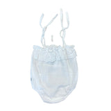 Pagliaccetto Con Spalline Strette In Garza E Balza In Pizzo San Gallo Bianco CALAMARO 32357 - CALAMARO - LuxuryKids