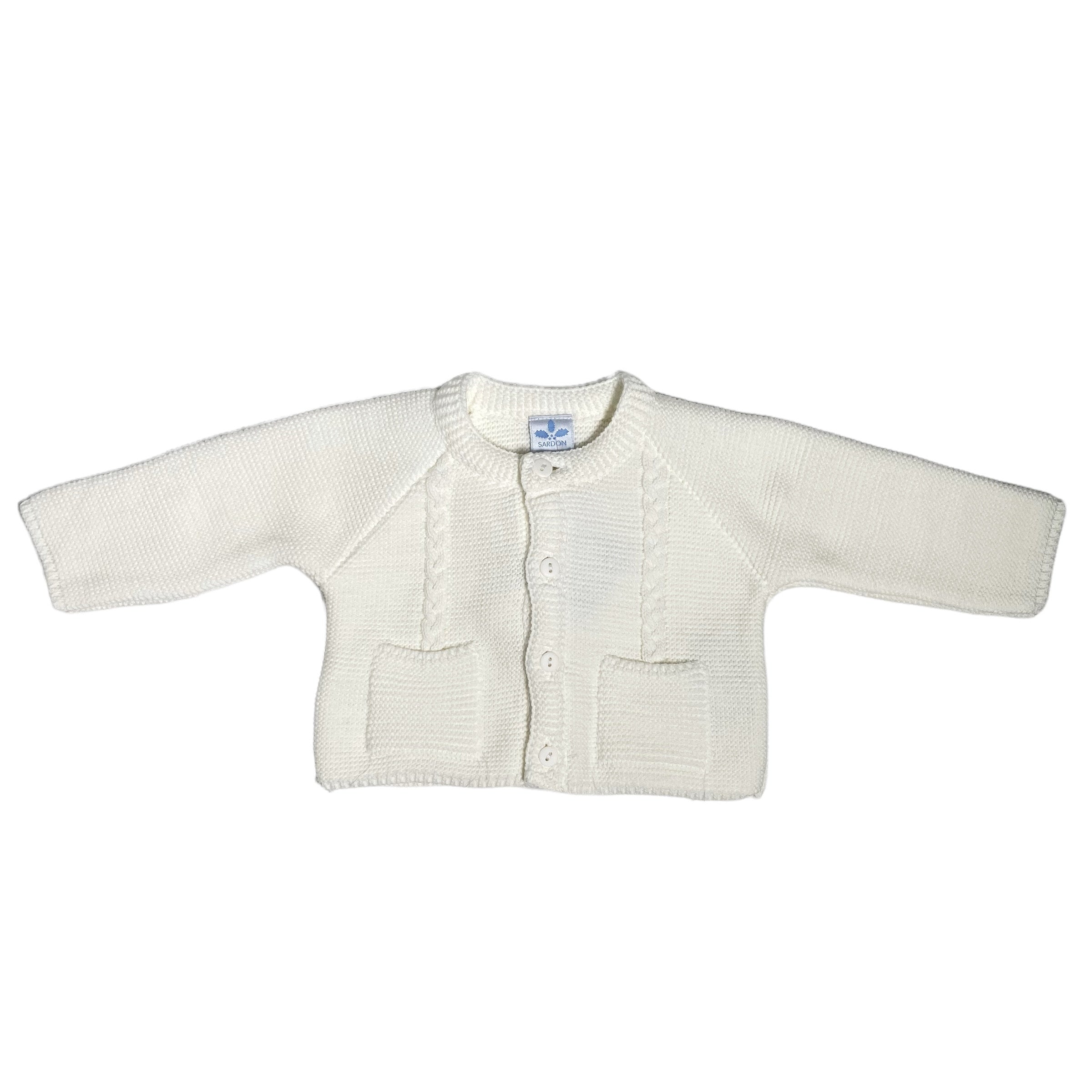 Cardigan Invernale Con Trecce Neonato SARDON MA247 - SARDON - LuxuryKids