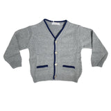 Cardigan In Caldo Cotone Grigio Bambino A&J 538 - A&J - LuxuryKids