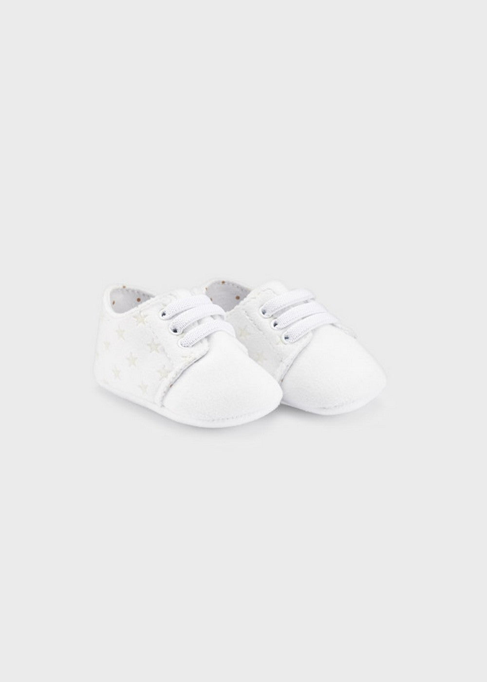 Scarpe Da Culla In Velluto Bianche Neonato MAYORAL 9559 - MAYORAL - LuxuryKids