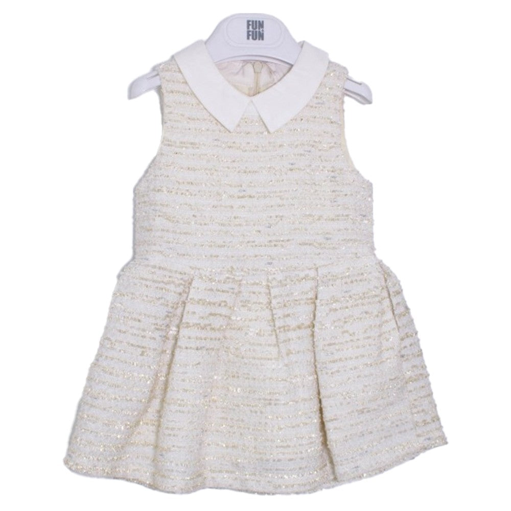 Abitino Elegante Neonata Bianco-Oro Fun&Fun FNNDR9122 - FUN&FUN - LuxuryKids
