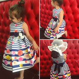 Abito a Righe Floreale Elegante Bambina Piccola Speranza PS173021 - PICCOLA SPERANZA - LuxuryKids