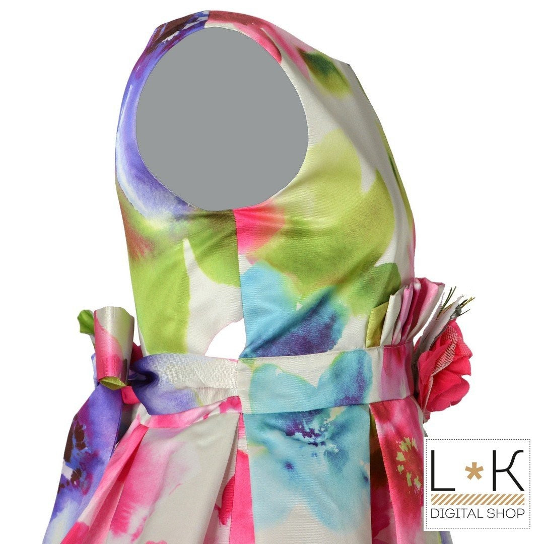 Abito Bambina Cerimonia Elegante Floreale Multicolour Mimil’_ 262 - MIMILU' - LuxuryKids