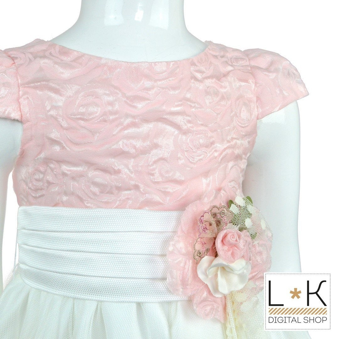 Abito Bambina Cerimonia Elegante Principesco Bianco 935 - MIMILU' - LuxuryKids