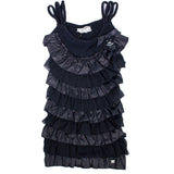 Abito con Balze Nero Bambina Fun&Fun FUNBDR0012 - FUN&FUN - LuxuryKids