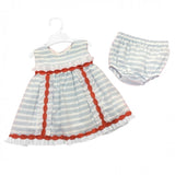 Abito Con Culotte Azzurro-Arancio Neonata Tartaleta A2714 - TARTALETA - LuxuryKids