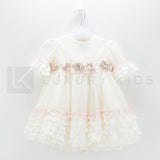 Abito Con Manichetta Elegante In Tulle  E Pizzo Neonata Carmy 2002 - CARMY - LuxuryKids