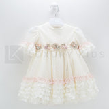 Abito Con Manichetta Elegante In Tulle  E Pizzo Neonata Carmy 2002 - CARMY - LuxuryKids