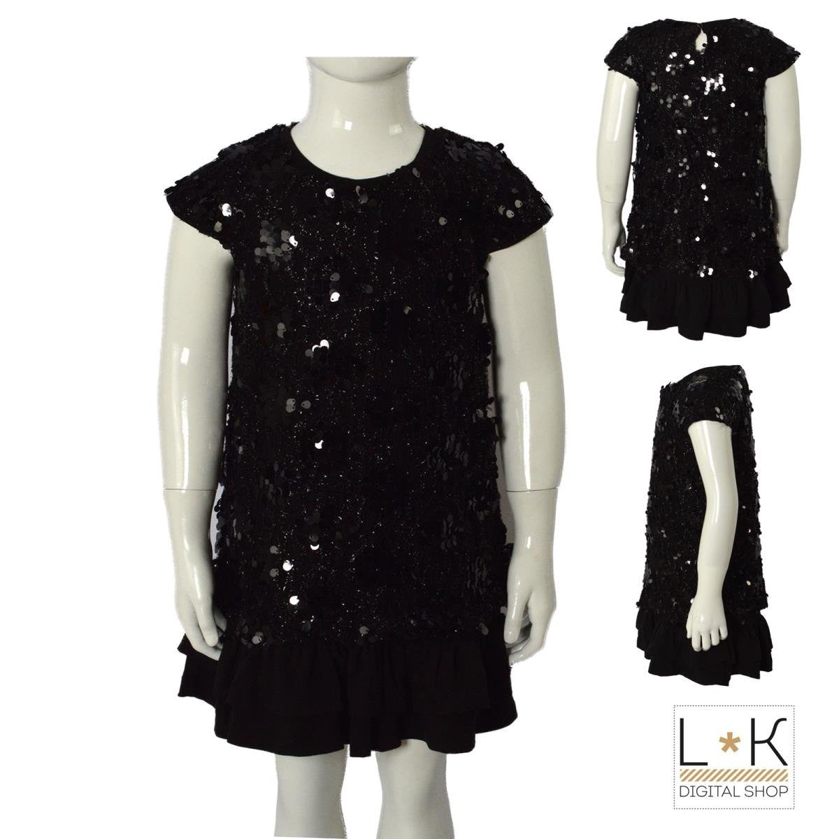 Abito elegante con Paillettes Nero Bambina Take Two A00336 - TAKE TWO - LuxuryKids