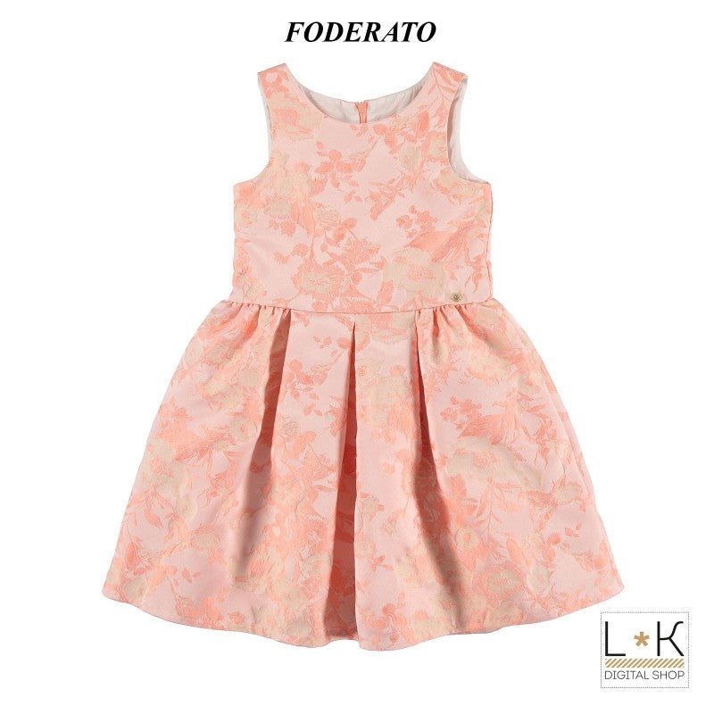 Abito Elegante Damascato Bambina Rosa Sarabanda S421 - SARABANDA - LuxuryKids