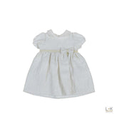 Abito Elegante Damascato Bianco-Oro Neonata Ninnaoh I1556 - NINNAOH - LuxuryKids