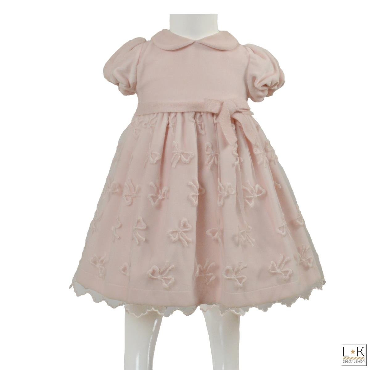 Abito Elegante in Caldo Cotone Rosa Neonata Ninnaoh I1444 - NINNAOH - LuxuryKids