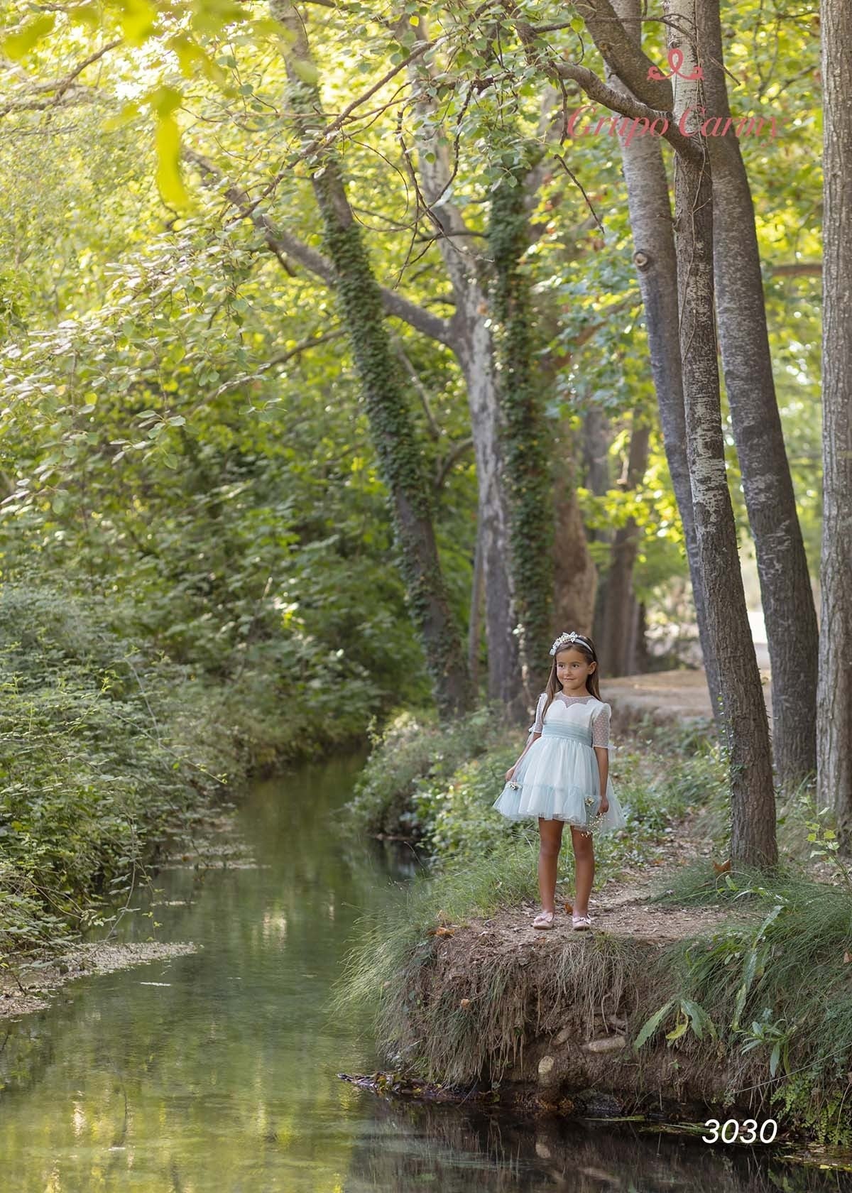 Abito Elegante in Tulle  Verde Bambina CARMY 3030 - CARMY - LuxuryKids