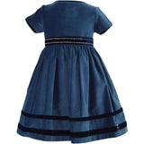 Abito Elegante in Velluto Bambina Blu Piccola Speranza PS16030 - PICCOLA SPERANZA - LuxuryKids