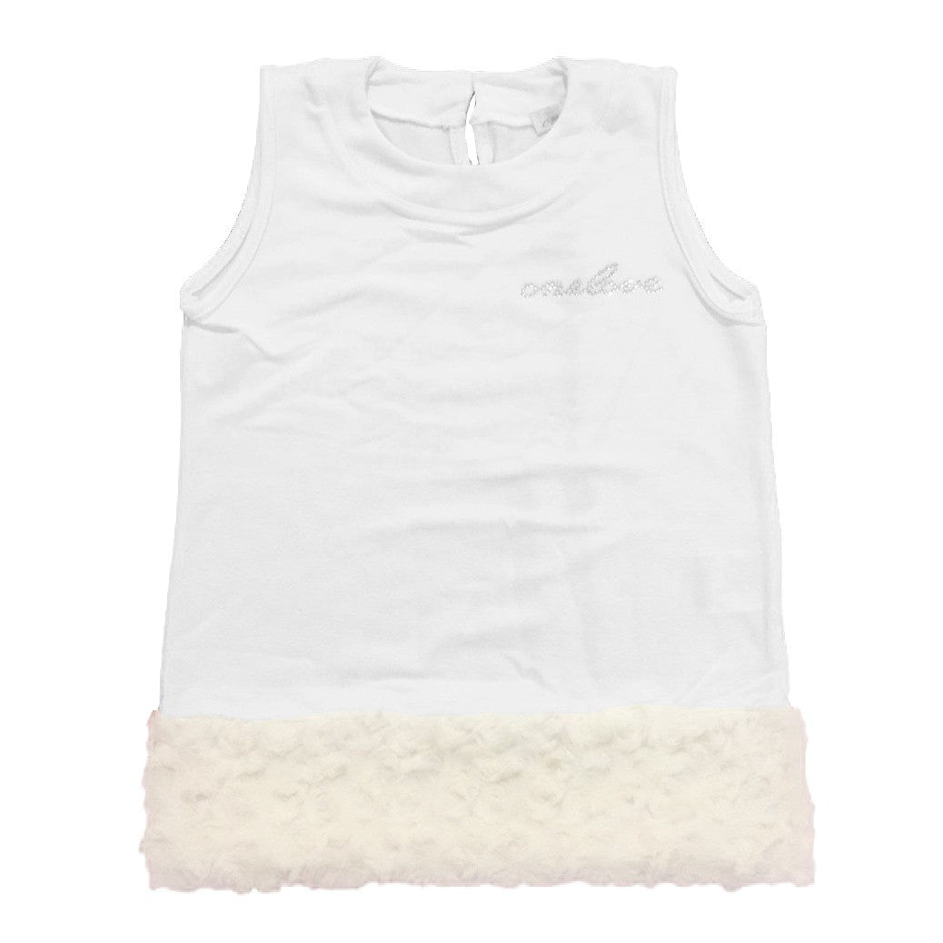Abito in Caldo Cotone Bianco Neonata One Love 329E05 - ONE LOVE - LuxuryKids