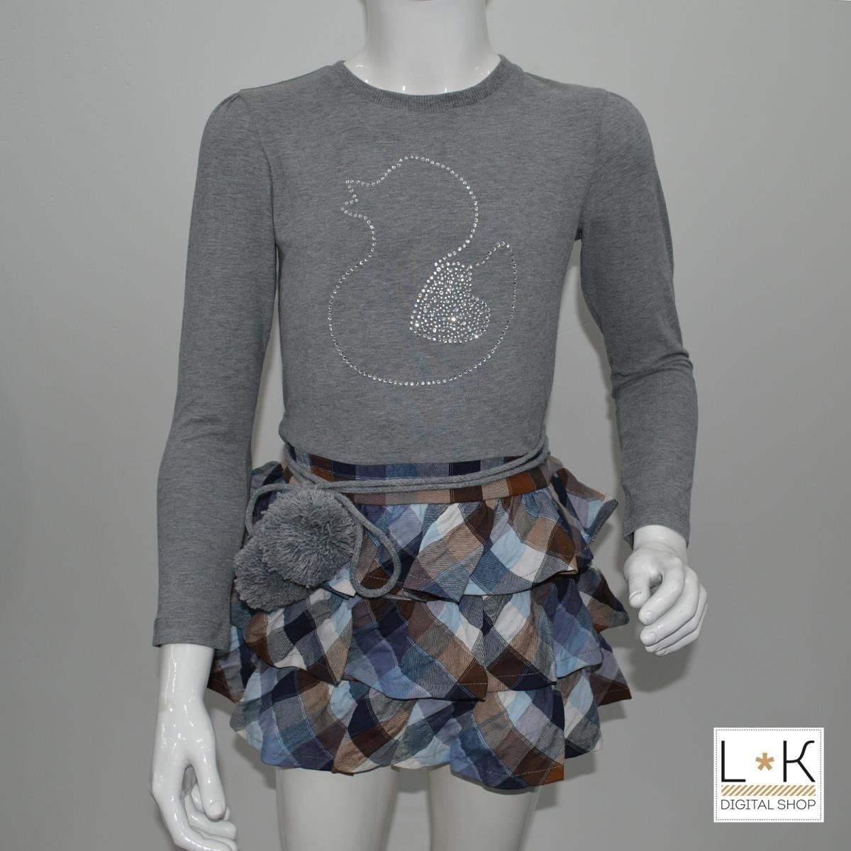 Abito in Caldo Cotone Grigio Bambina Fix Design DN9001 - FIX DESIGN - LuxuryKids