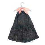 Abito in Cotone Scollo America Blu-Rosa Neonata Paloma de la O EV8VT1 - PALOMA DE LA O - LuxuryKids