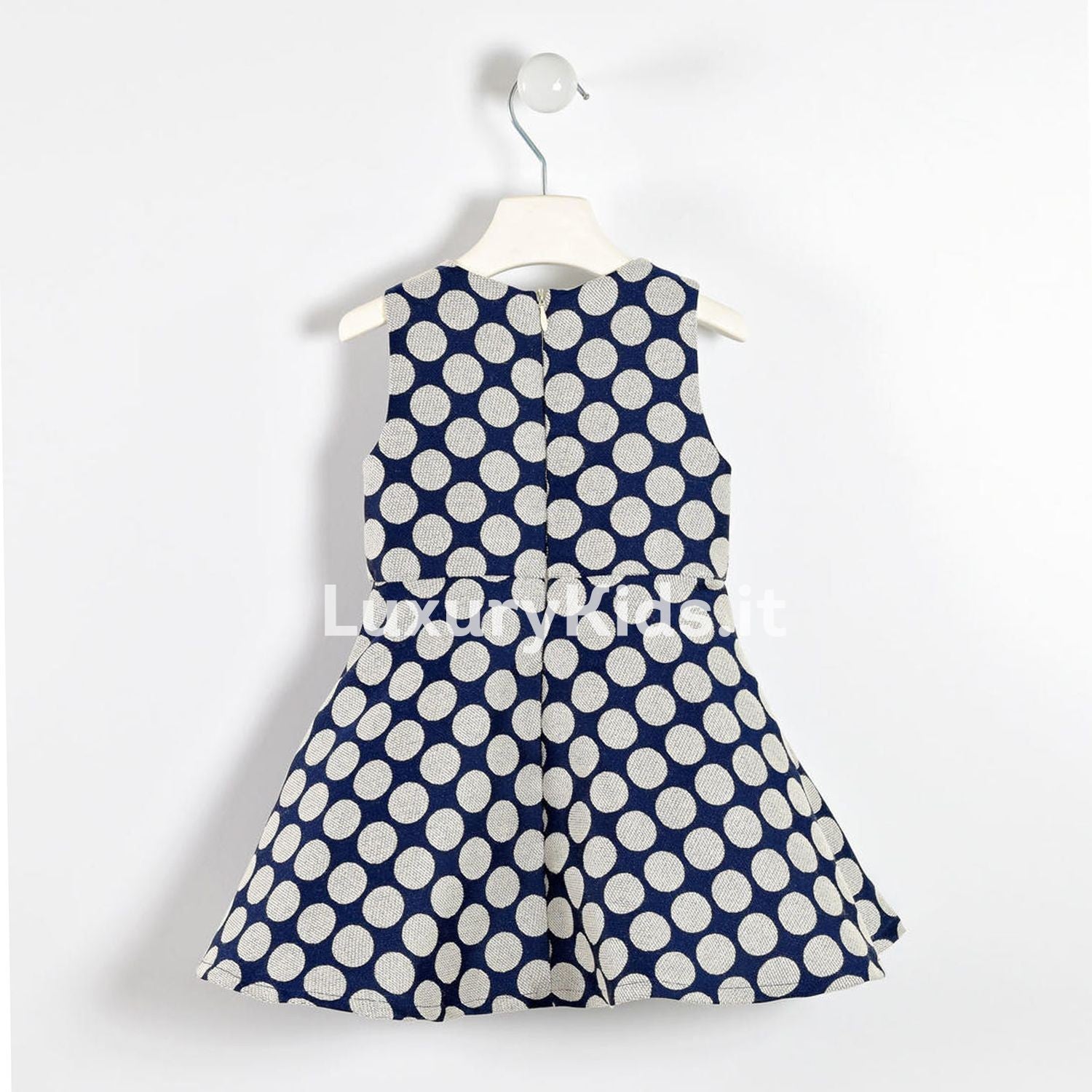 Abito in Jacquard a Pois Neonata Blu Sarabanda V232 - SARABANDA - LuxuryKids