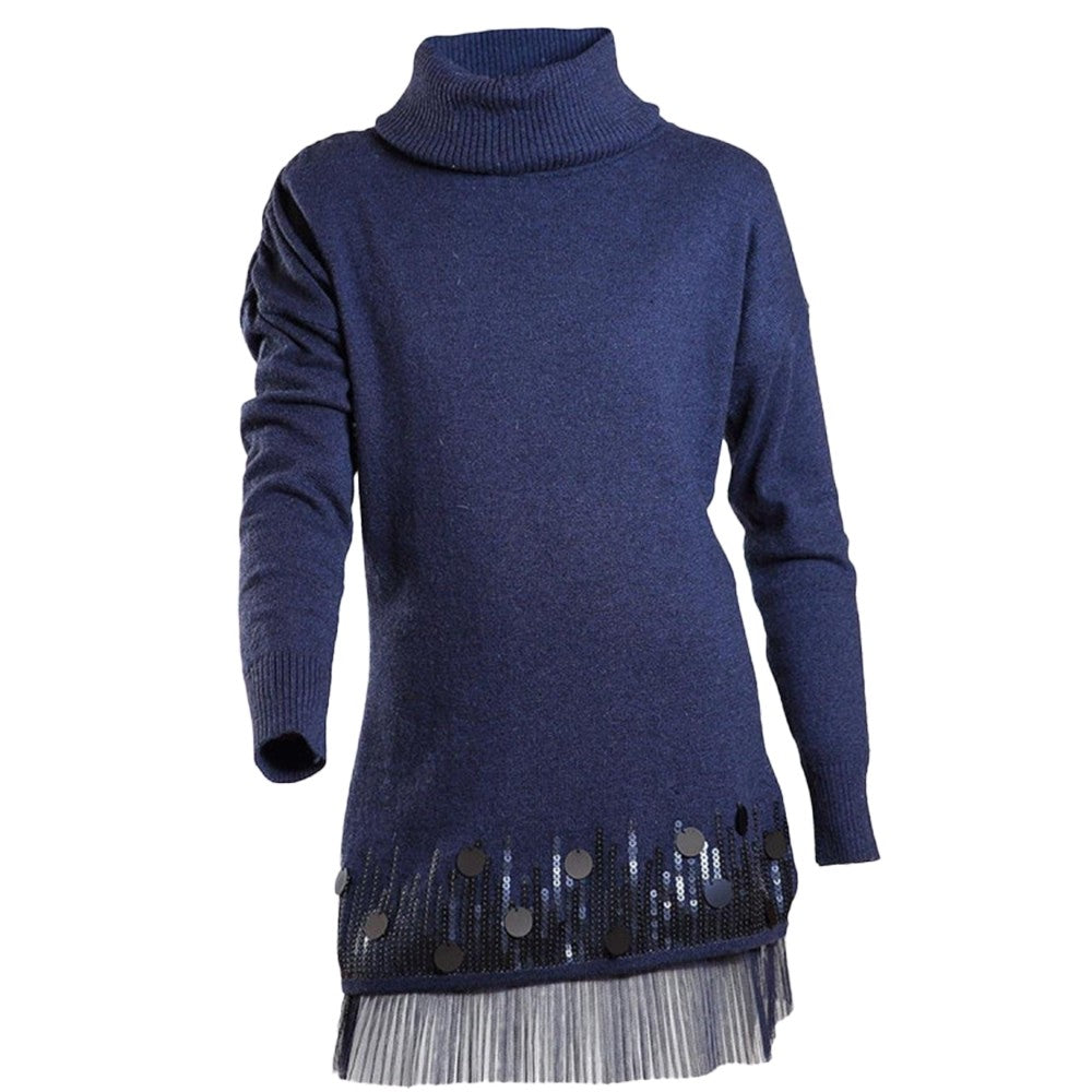 Abito In Misto Lana Blu Bambina Fun&Fun FUNJDR3273 - FUN&FUN - LuxuryKids