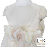 Abito in Tulle Eegante Cerimonia Rosa Cipria Bambina Mimilù 987 - MIMILU' - LuxuryKids