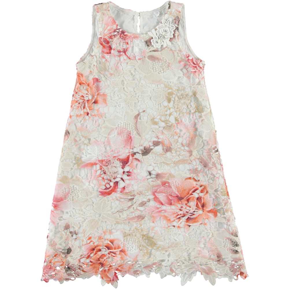 Abito Ricamato di Fiori Bambina Multicolor Sarabanda M684 - SARABANDA - LuxuryKids