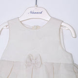 Abito Smanicato Elegante Caldo Cotone Panna Neonata MINIBANDA T018 - MINIBANDA - LuxuryKids