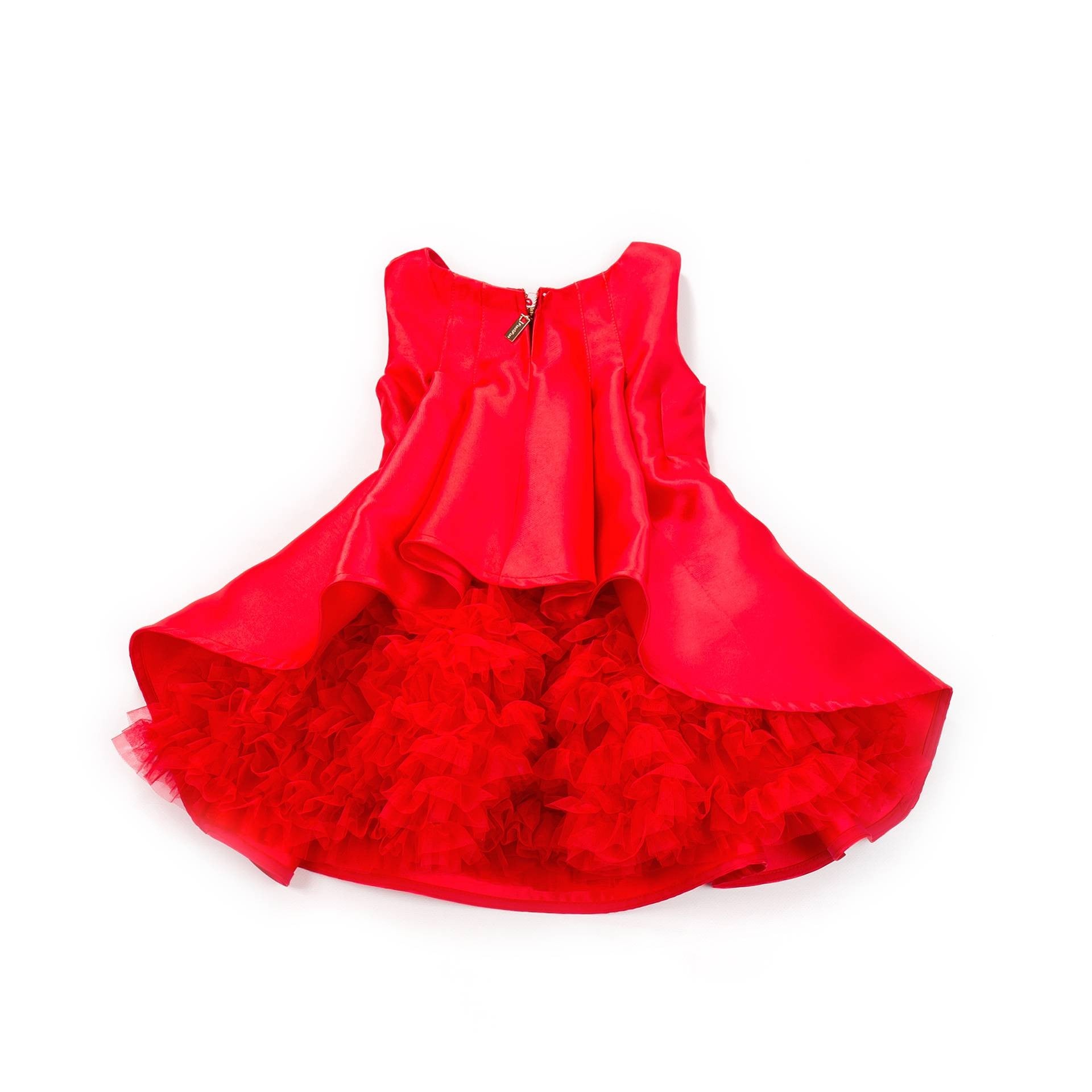 Abito Smanicato Elegante Chic Neonata Rosso FUN&FUN FNCBDR0956 - FUN&FUN - LuxuryKids