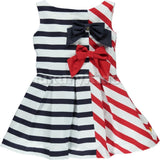 Abito smanicato Estivo A Righe Rosse e blu Bambina CHua V7NG - CHUA - LuxuryKids