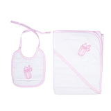 Accappatoio In Cotone Con Bavetta in Spugna Celeste-Rosa Neonati SARDON HA369A - SARDON - LuxuryKids