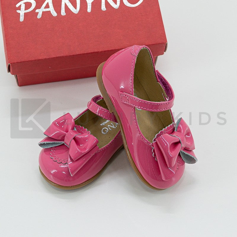 Scarpe Primi Passi Modello Ballerina In Vernice Con Fiocco Neonata PANYNO B2603F - PANYNO - LuxuryKids