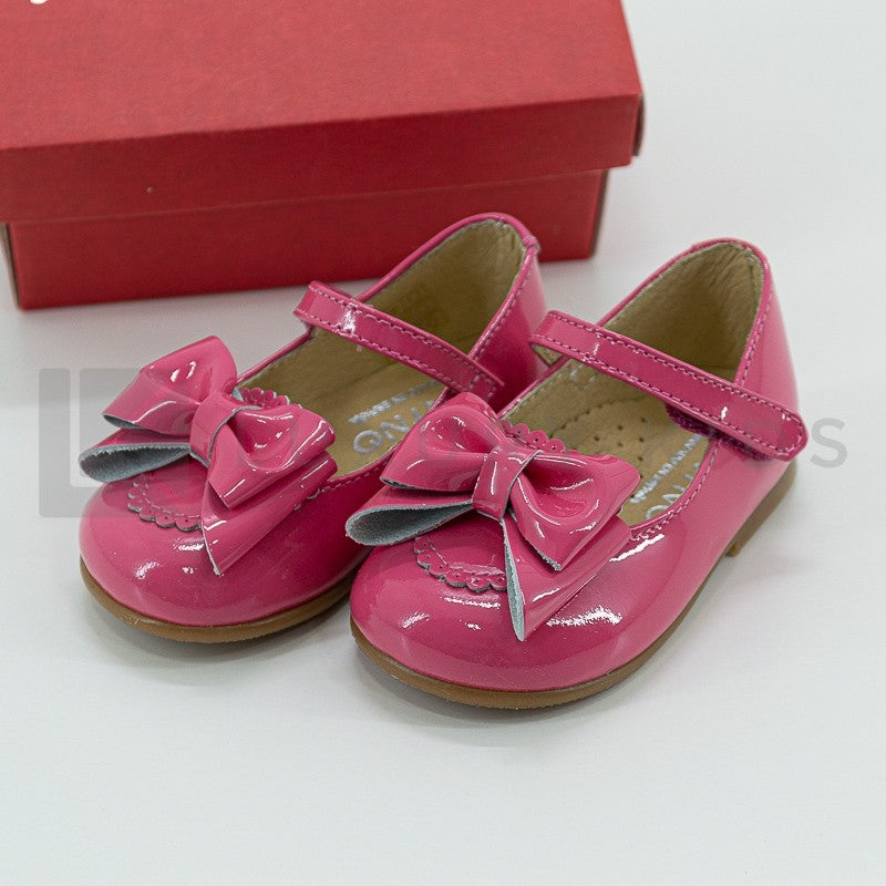 Scarpe Primi Passi Modello Ballerina In Vernice Con Fiocco Neonata PANYNO B2603F - PANYNO - LuxuryKids