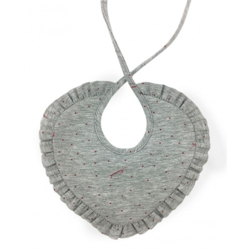 Bavetta Caldo Cotone Pois Rossi Grigio Neonata NINNAOH I2068 - NINNAOH - LuxuryKids