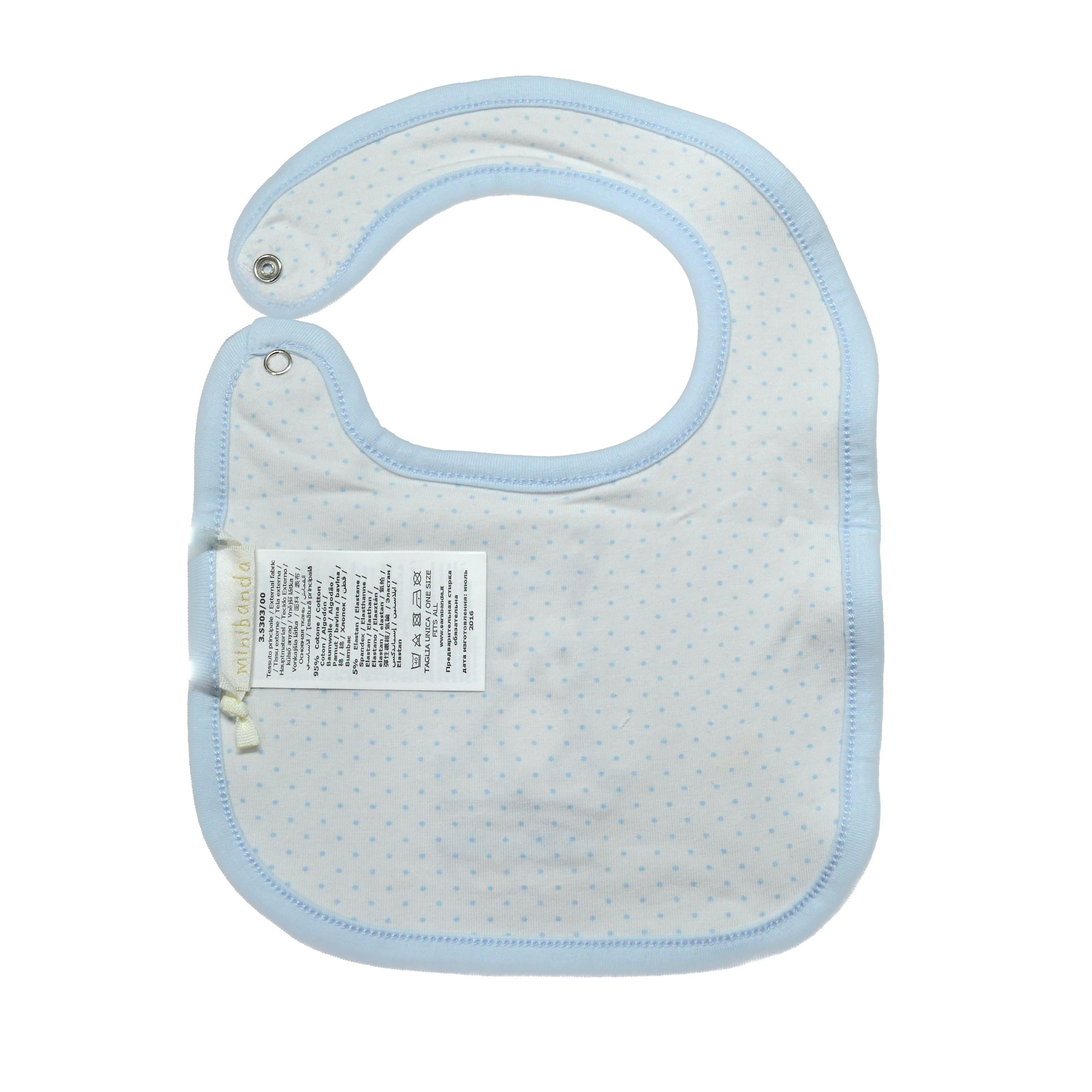 Bavetta Fantasia Bianco-Celeste Neonato Minibanda S303 - MINIBANDA - LuxuryKids