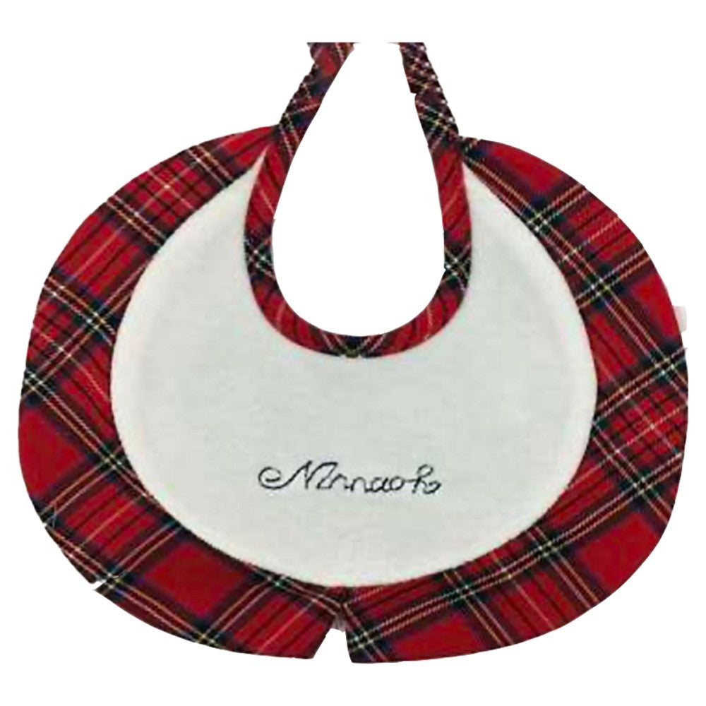 Bavetta In Caldo Cotone Scozzese Rosso E Bianco Neonato NINNAOH I20310 - NINNAOH - LuxuryKids