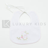 Bavetta in Cotone Bianca Con Ricamo A Mano Neonata La Sartoria Dei Piccoli LB760 - LA SARTORIA DEI PICCOLI - LuxuryKids