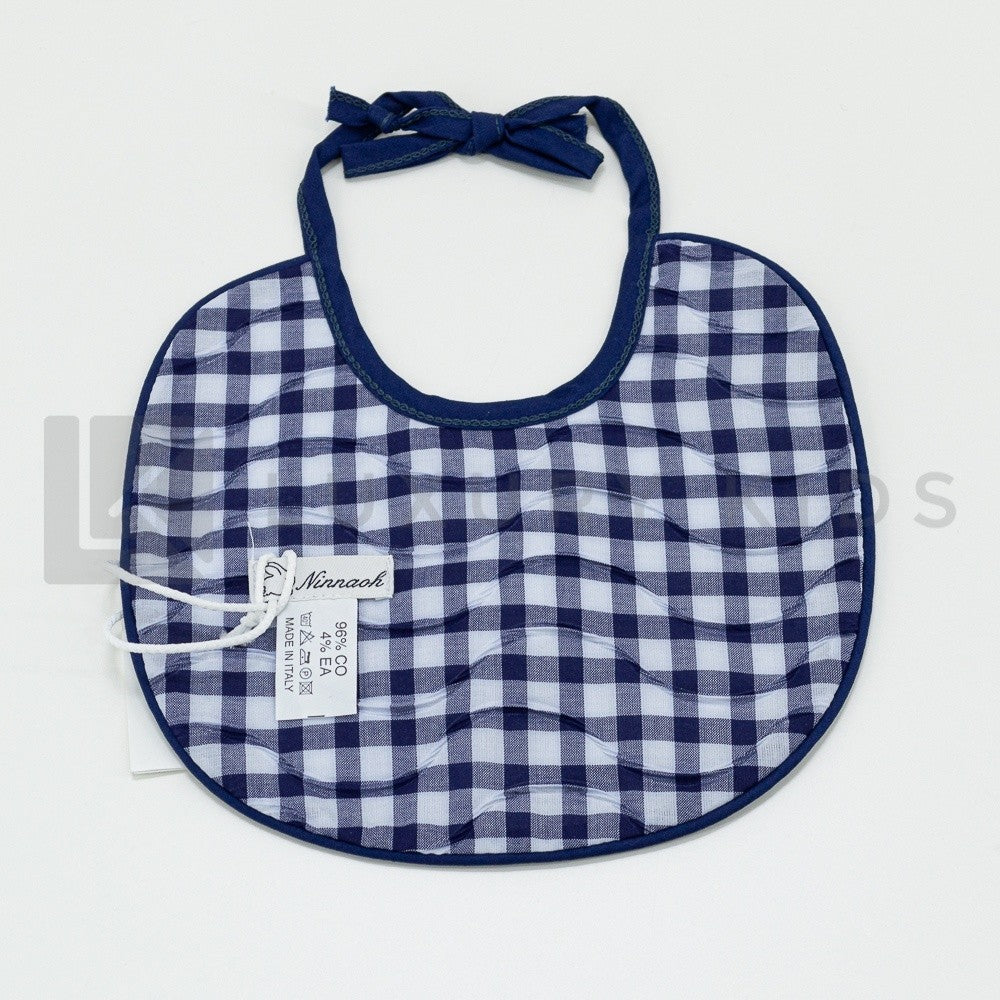 Bavetta in Cotone Bianco-Blu Neonata Ninnaoh E18151 - NINNAOH - LuxuryKids