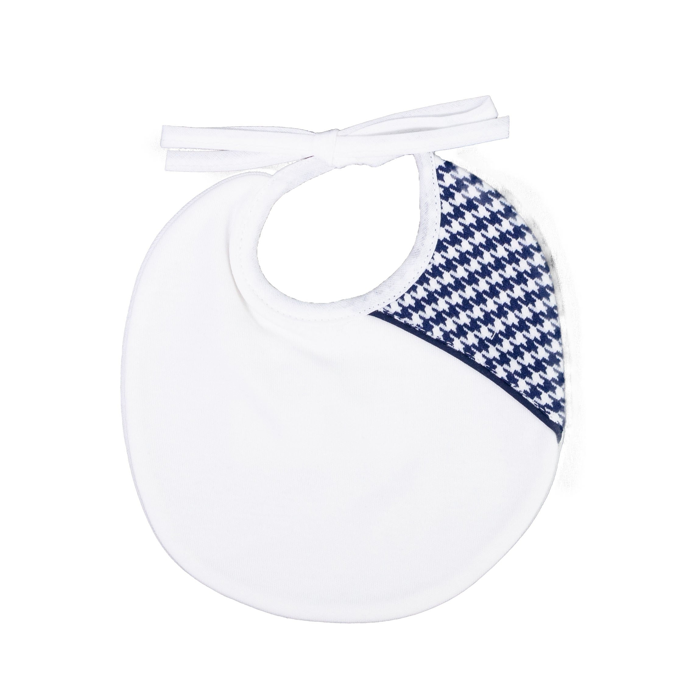 Bavetta In Cotone Con Inserto In Pied De Poule Neonato TETO E TATTA BA3820 - TETO E TATTA - LuxuryKids